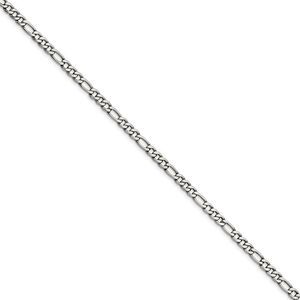 Men's 5.3mm Stainless Steel Figaro Chain Necklace, 24 Inch